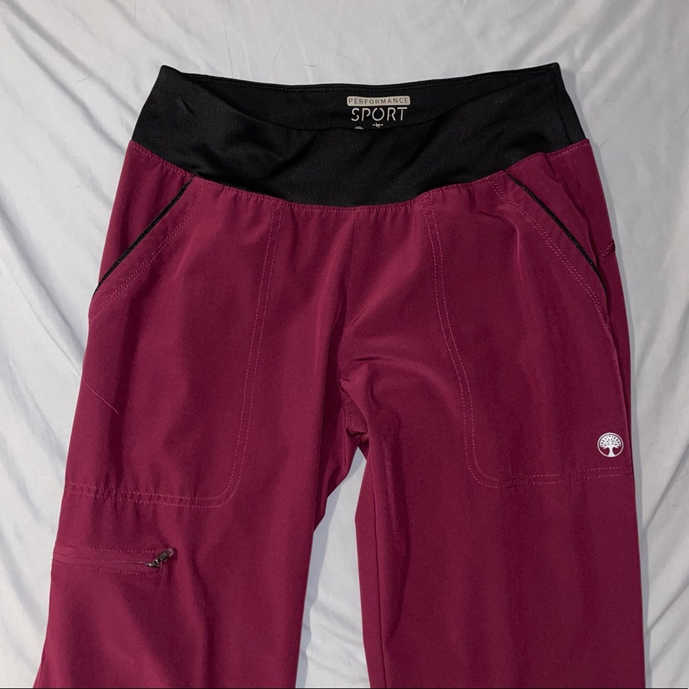 Healing Hands Burgundy Scrub Pants